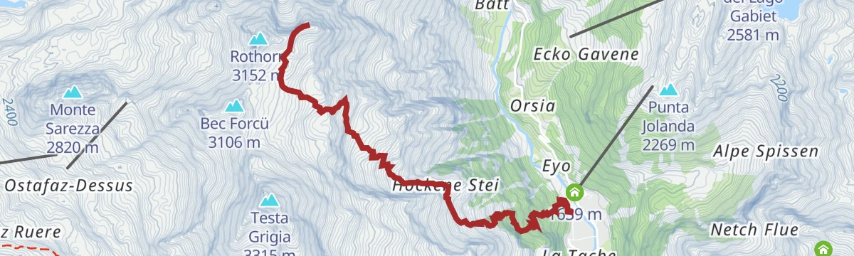 Route map: Onderwoald-Hockene Stei-Rothorn